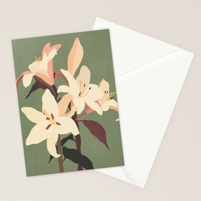 White Lilies 2 Stationery Card Gallery Image 2