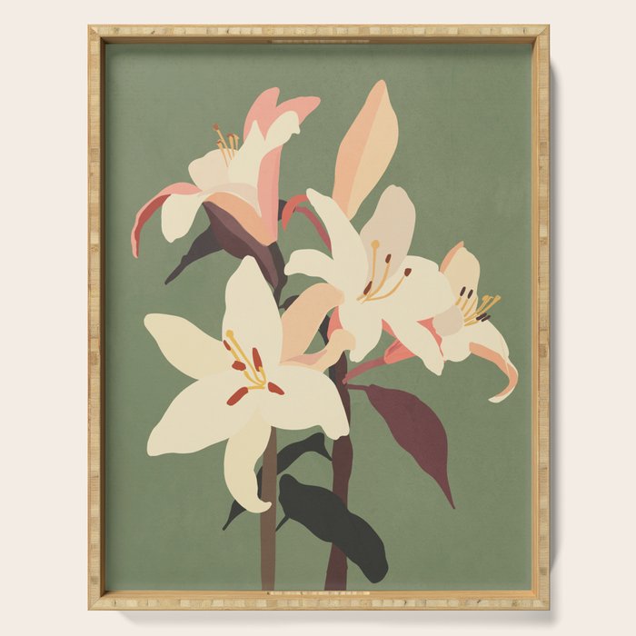 White Lilies 2 Serving Tray Gallery Image 1