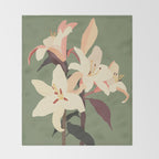 White Lilies 2 Throw Blanket Gallery Image 2