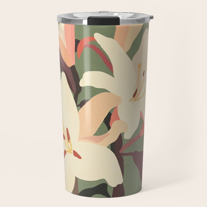 White Lilies 2 Travel Mug Gallery Image 1