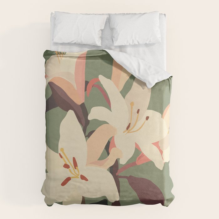 White Lilies 2 Duvet Cover Gallery Image 6