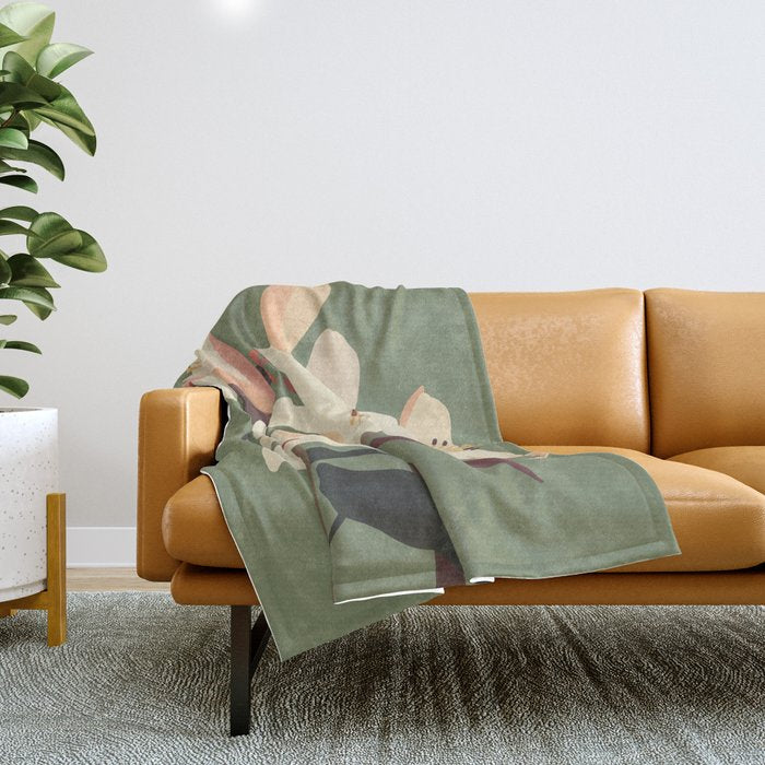 White Lilies 2 Throw Blanket Gallery Image 1