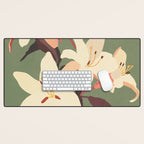 White Lilies 2 Desk Mat Gallery Image 1