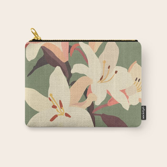 White Lilies 2 Carry All Pouch Gallery Image 1