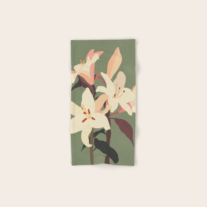 White Lilies 2 Bath Towel Gallery Image 1