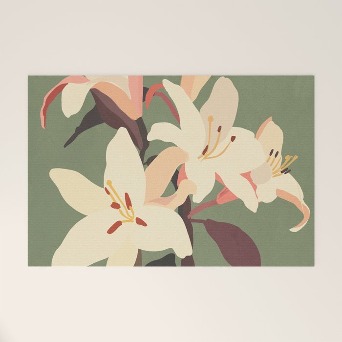 White Lilies 2 Welcome Mat Gallery Image 1