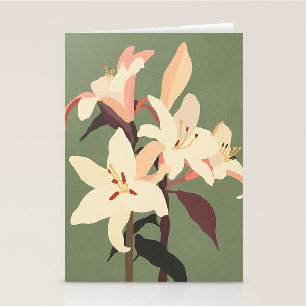 White Lilies 2 Stationery Card Gallery Image 1