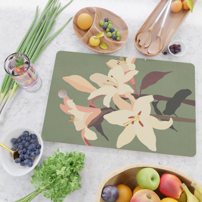 White Lilies 2 Cutting Board Gallery Image 2