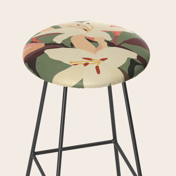 White Lilies 2 Stool Gallery Image 2