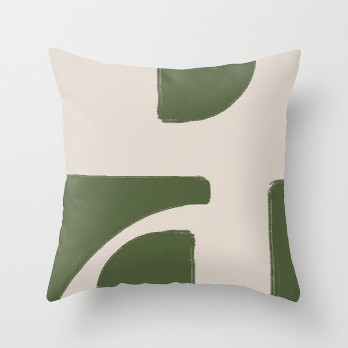 Green Geometric Original Shape Throw Pillow Gallery Image 1