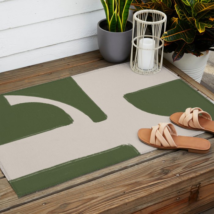 Green Geometric Original Shape Outdoor Rug Gallery Image 2