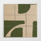 Green Geometric Original Shape Wood Wall Art Gallery Image 1