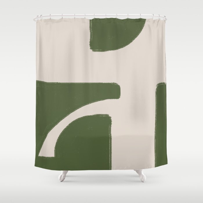 Green Geometric Original Shape Shower Curtain Gallery Image 1