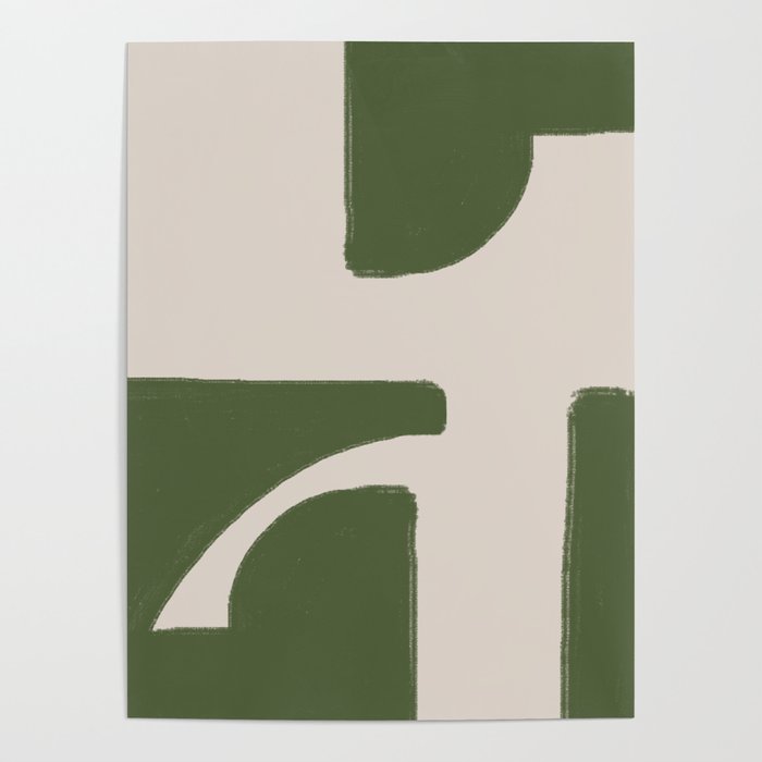 Green Geometric Original Shape Poster Gallery Image 1