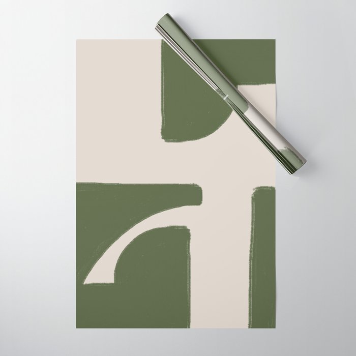 Green Geometric Original Shape Wrapping Paper Gallery Image 1