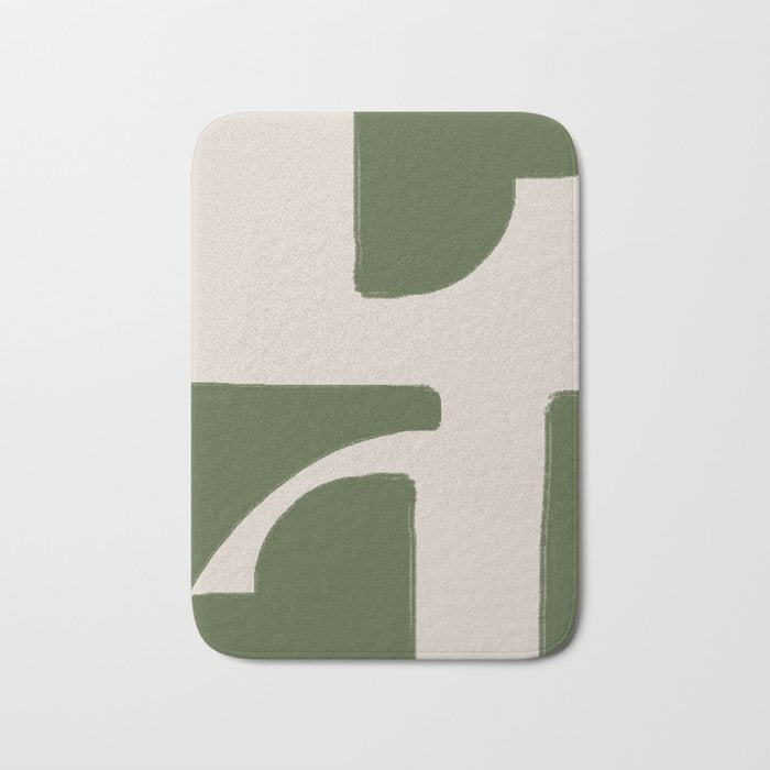 Green Geometric Original Shape Bath Mat Gallery Image 1