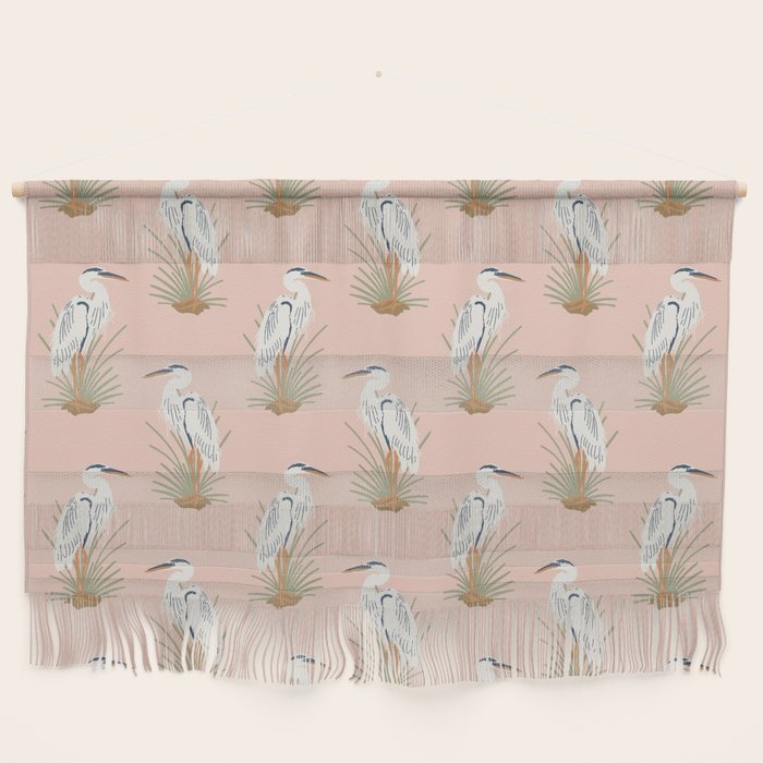Coastal Cranes Peachy Pink Wall Hanging Gallery Image 1