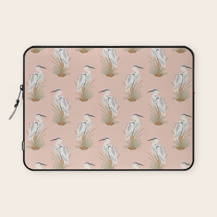 Coastal Cranes Peachy Pink Laptop Sleeve Gallery Image 1