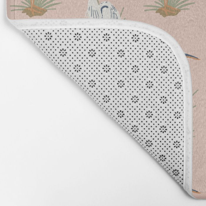 Coastal Cranes Peachy Pink Bath Mat Gallery Image 2