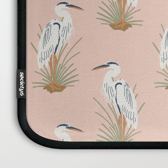 Coastal Cranes Peachy Pink Laptop Sleeve Gallery Image 3