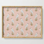 Coastal Cranes Peachy Pink Serving Tray Gallery Image 1