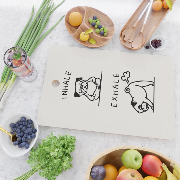 Inhale Exhale Pug Cutting Board Gallery Image 2