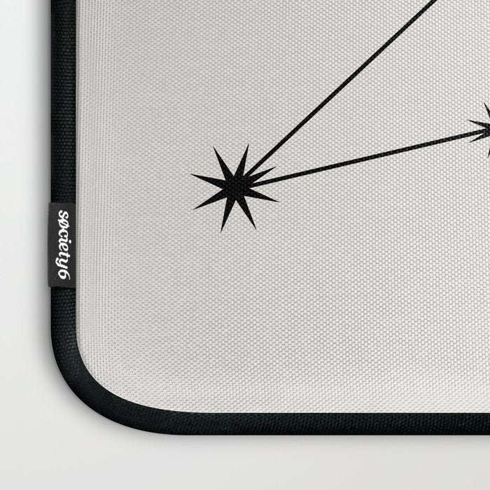 Leo Zodiac Star Constellation Line Art White Laptop Sleeve Gallery Image 3