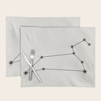 Leo Zodiac Star Constellation Line Art White Placemat Gallery Image 1