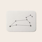 Leo Zodiac Star Constellation Line Art White Bath Mat Gallery Image 1