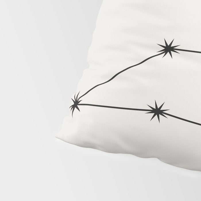 Leo Zodiac Star Constellation Line Art White Pillow Sham Gallery Image 4