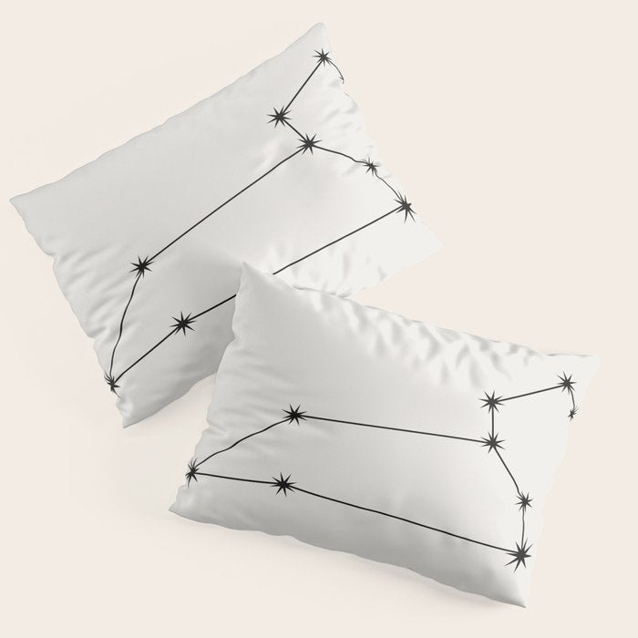 Leo Zodiac Star Constellation Line Art White Pillow Sham Gallery Image 3