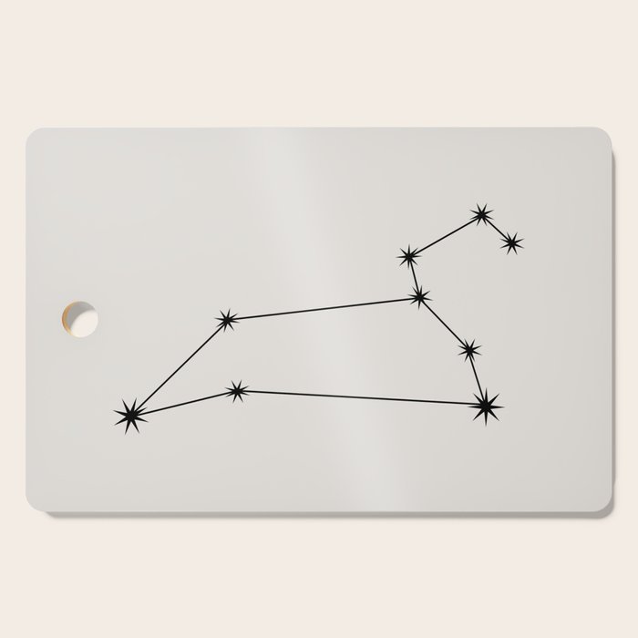 Leo Zodiac Star Constellation Line Art White Cutting Board Gallery Image 1