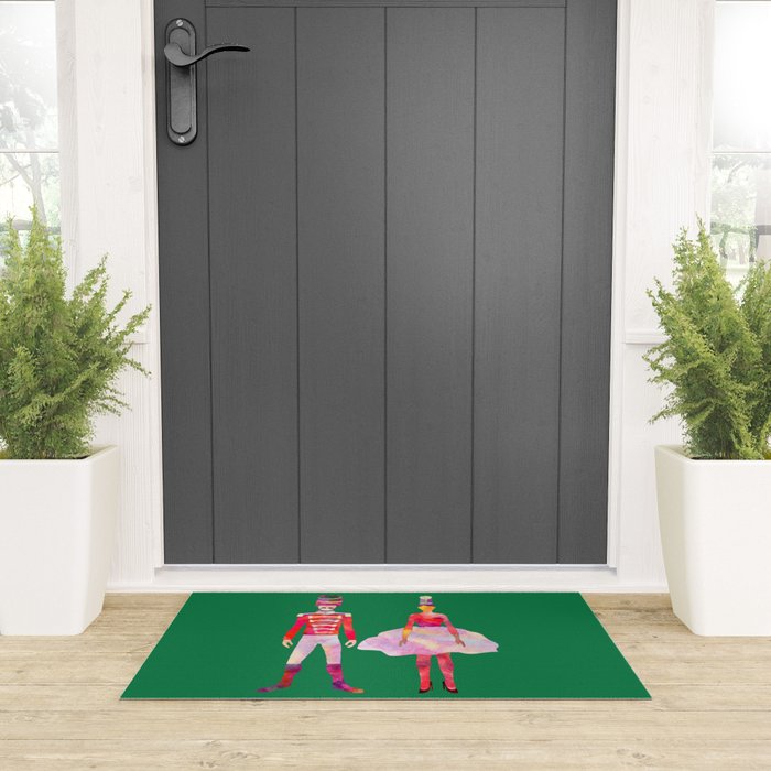 Nutcracker Ballet - Candy Cane Green Welcome Mat Gallery Image 3