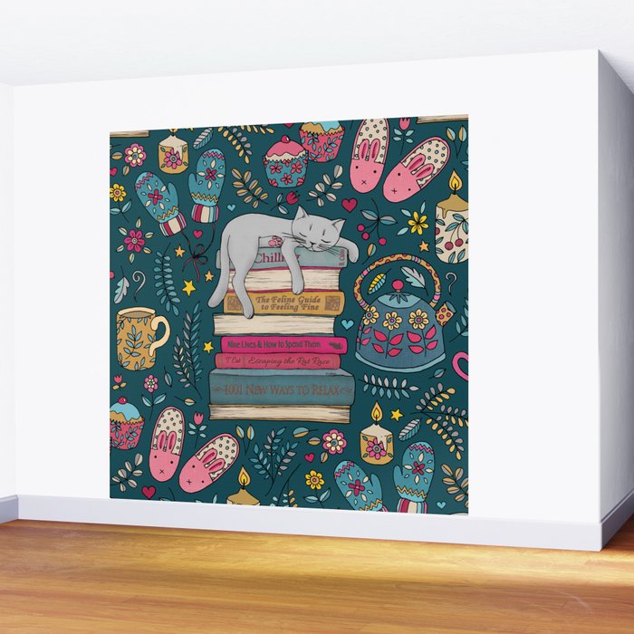 How to Hygge Like a Cat Wall Mural Gallery Image 2