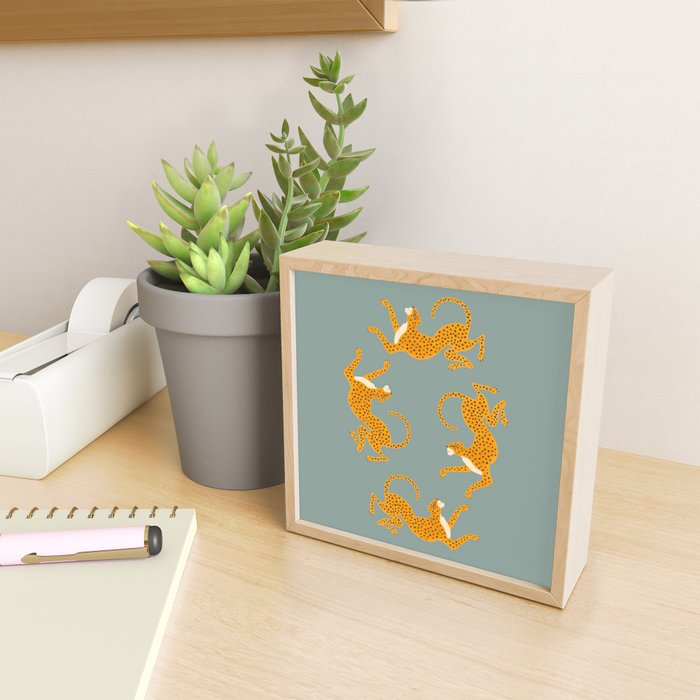 Leopard Race - blue Mini Art Print Gallery Image 2