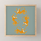 Leopard Race - blue Mini Art Print Gallery Image 1