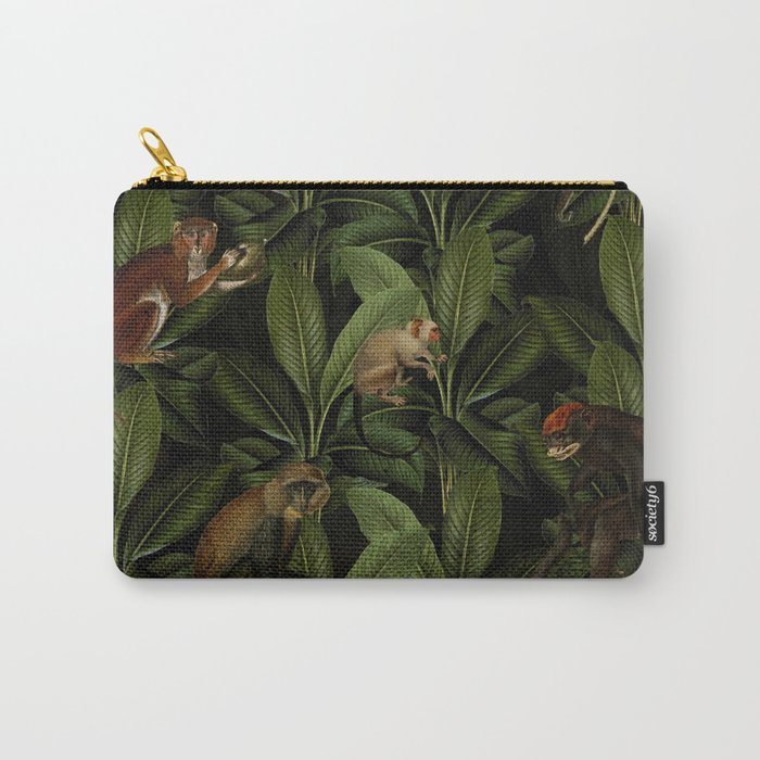 Monkey Vintage Botanical Night Jungle Garden Carry All Pouch Gallery Image 1