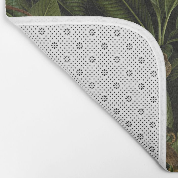 Monkey Vintage Botanical Night Jungle Garden Bath Mat Gallery Image 2
