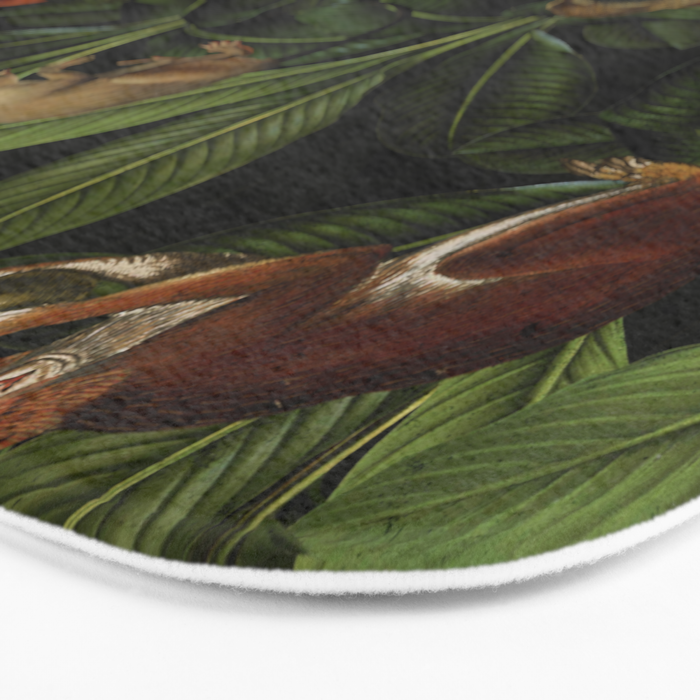 Monkey Vintage Botanical Night Jungle Garden Bath Mat Gallery Image 3