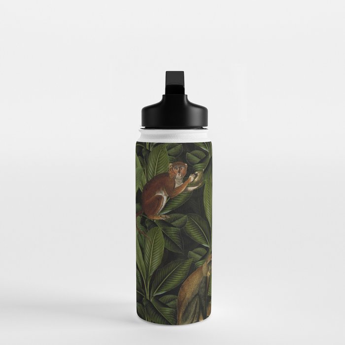 Monkey Vintage Botanical Night Jungle Garden Water Bottle Gallery Image 3