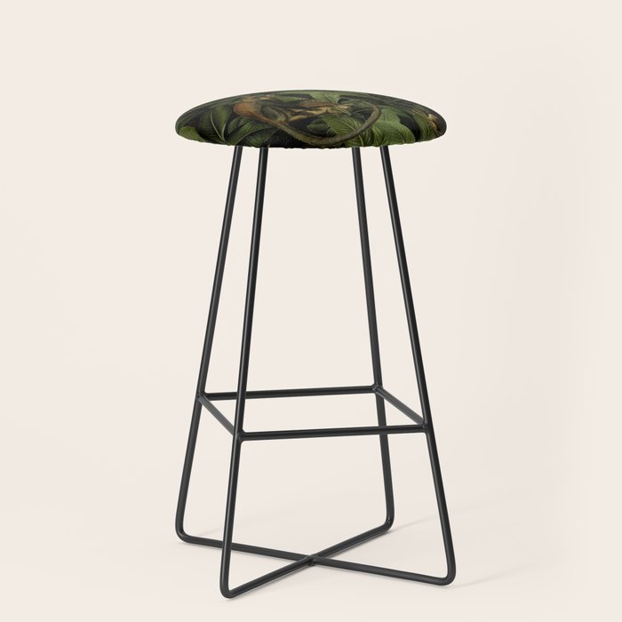 Monkey Vintage Botanical Night Jungle Garden Stool Gallery Image 1