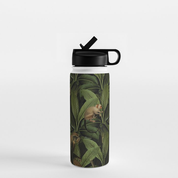 Monkey Vintage Botanical Night Jungle Garden Water Bottle Gallery Image 1