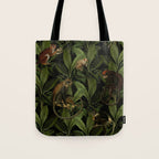 Monkey Vintage Botanical Night Jungle Garden Tote Bag Gallery Image 1