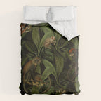Monkey Vintage Botanical Night Jungle Garden Comforter Gallery Image 6