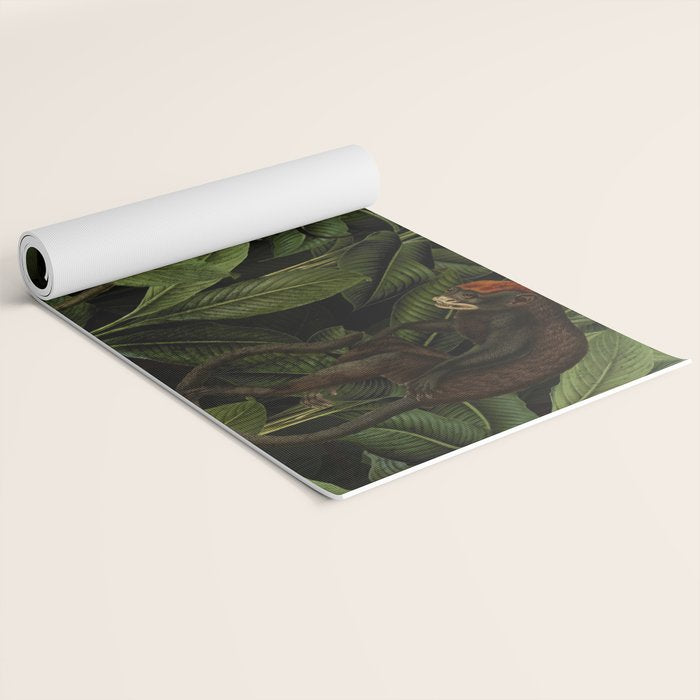 Monkey Vintage Botanical Night Jungle Garden Yoga Mat Gallery Image 2