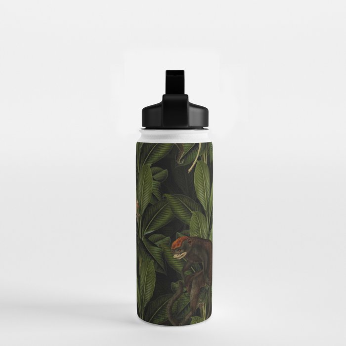 Monkey Vintage Botanical Night Jungle Garden Water Bottle Gallery Image 2