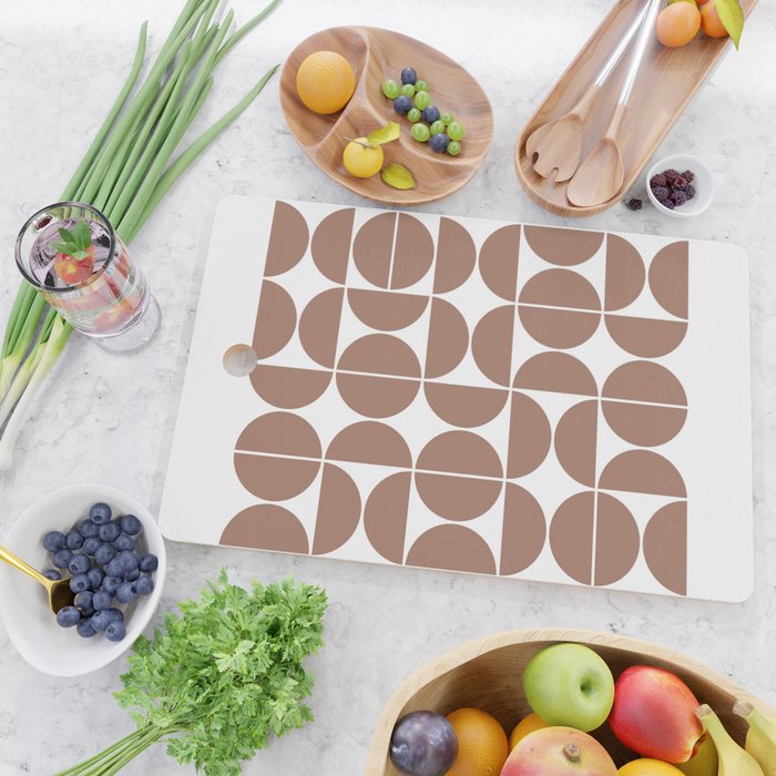 Mid Century Modern Geometric 04 Mocha Mousse Cutting Board Gallery Image 2