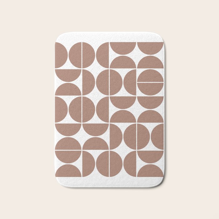 Mid Century Modern Geometric 04 Mocha Mousse Bath Mat Gallery Image 1