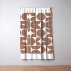 Mid Century Modern Geometric 04 Mocha Mousse Window Curtain Gallery Image 3