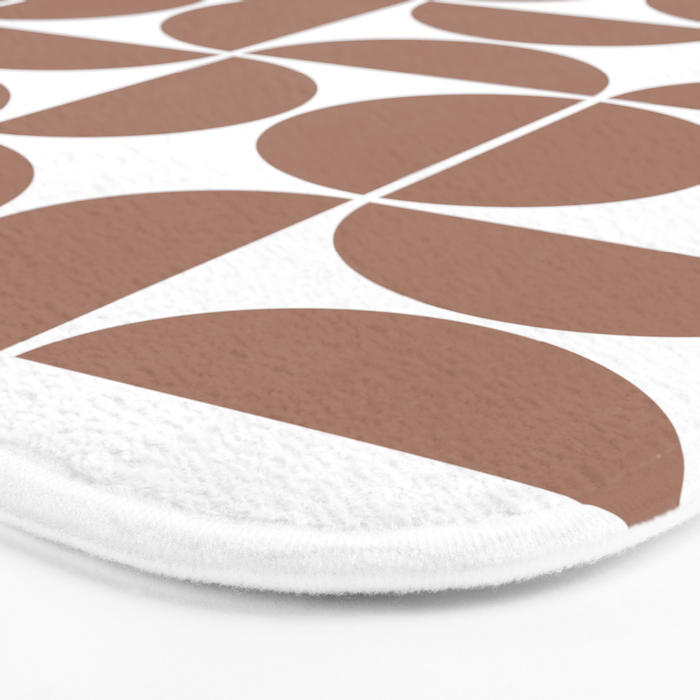 Mid Century Modern Geometric 04 Mocha Mousse Bath Mat Gallery Image 3